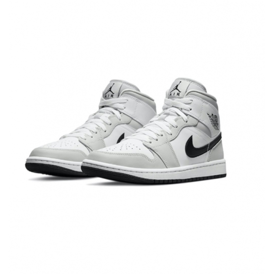 PK Shoes Jordan 1 Mid Grey Fog' (W) Jordan White BQ6472 015