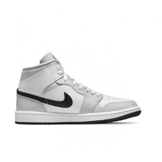 PK Shoes Jordan 1 Mid Grey Fog' (W) Jordan White BQ6472 015