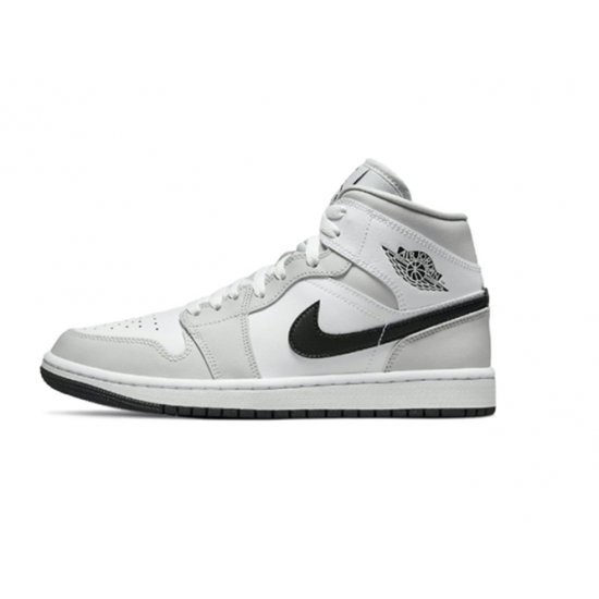 PK Shoes Jordan 1 Mid Grey Fog' (W) Jordan White BQ6472 015