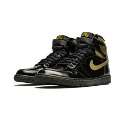 PK Shoes Jordan 1 High Black Metallic Gold Jordan BLACK 555088 032