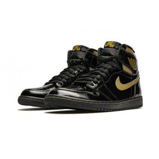 PK Shoes Jordan 1 High Black Metallic Gold Jordan BLACK 555088 032