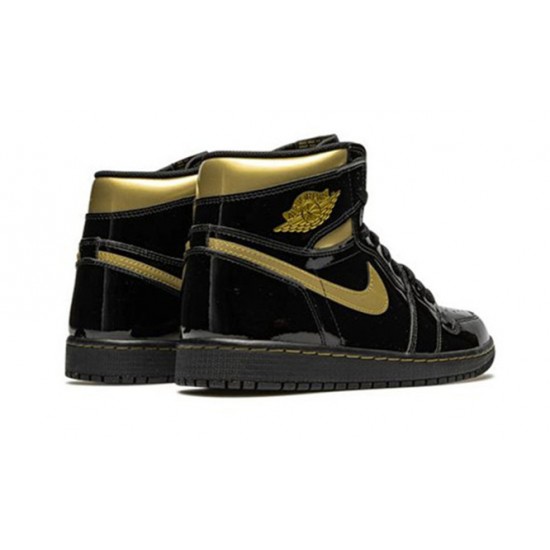 PK Shoes Jordan 1 High Black Metallic Gold Jordan BLACK 555088 032