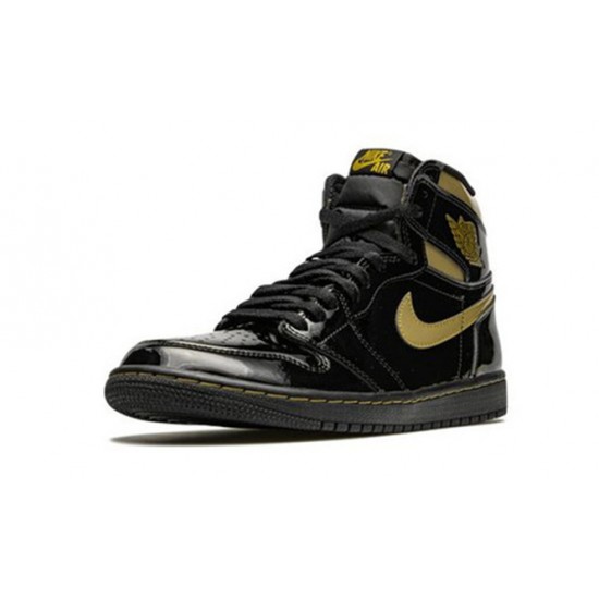 PK Shoes Jordan 1 High Black Metallic Gold Jordan BLACK 555088 032