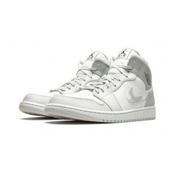 PK Shoes Jordan 1 Mid WHITE/PHOTON DUST-GREY FOG Jordan WHITE DC9035 100