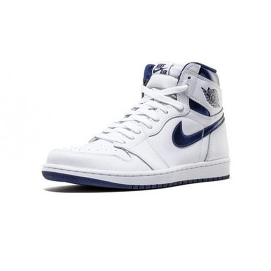 PK Shoes Jordan 1 High Metallic Navy Jordan WHITE 555088 106