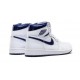 PK Shoes Jordan 1 High Metallic Navy Jordan WHITE 555088 106