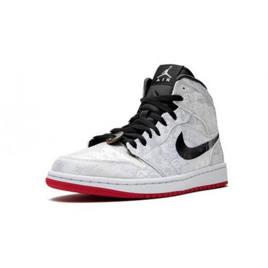 PK Shoes Jordan 1 Mid X CLOT White SILVER Jordan SILVER CU2804 100