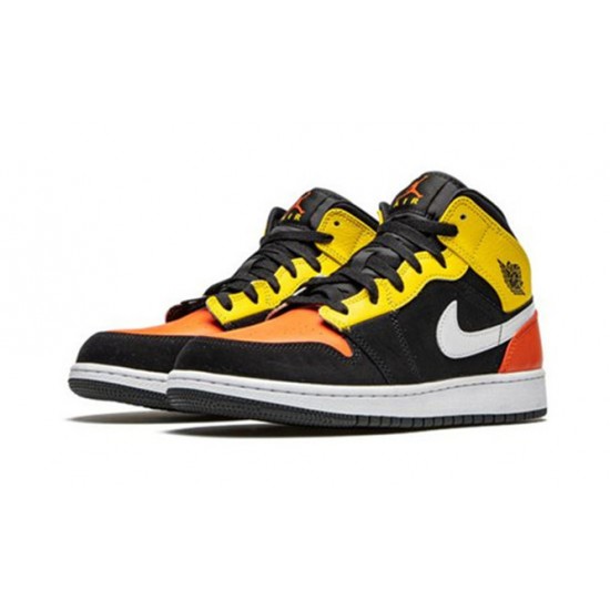 PK Shoes Jordan 1 Mid SE (GS) BLACK/TEAM ORANGE-AMARILLO Jordan BLACK BQ6931 087