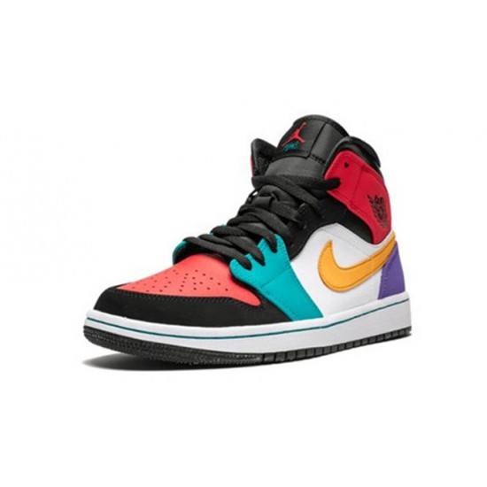 PK Shoes Jordan 1 Mid “Multicolor” WHITE Jordan WHITE 554724 125