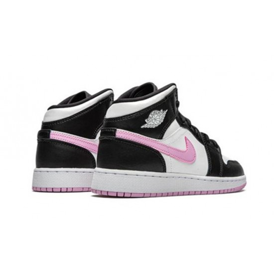 PK Shoes Jordan 1 Mid White Black Light Arctic Pink White Jordan White 555112 103