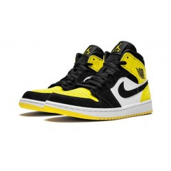 PK Shoes Jordan 1 Mid Yellow Toe Jordan BLACK 852542 071