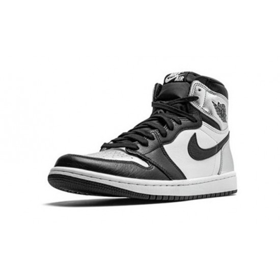 PK Shoes Jordan 1 High Silver Toe BLACK/METALLIC SILVER-WHITE-BL Jordan BLACK CD0461 001