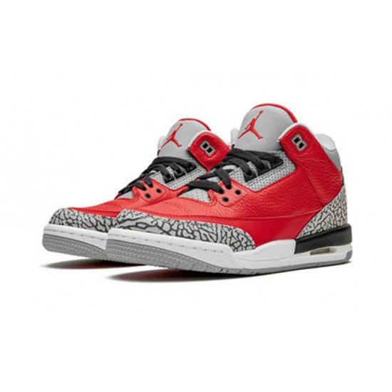 PK Shoes Jordan 3 Red Cement Jordan VARSITY RED CQ0488 600