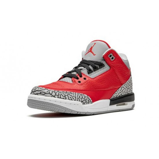 PK Shoes Jordan 3 Red Cement Jordan VARSITY RED CQ0488 600