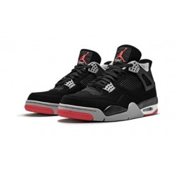 PK Shoes Jordan 4 Bred BLACK/CEMENT  GREY Jordan BLACK 308497 060