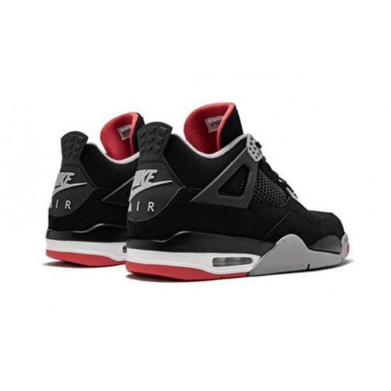 PK Shoes Jordan 4 Bred BLACK/CEMENT  GREY Jordan BLACK 308497 060