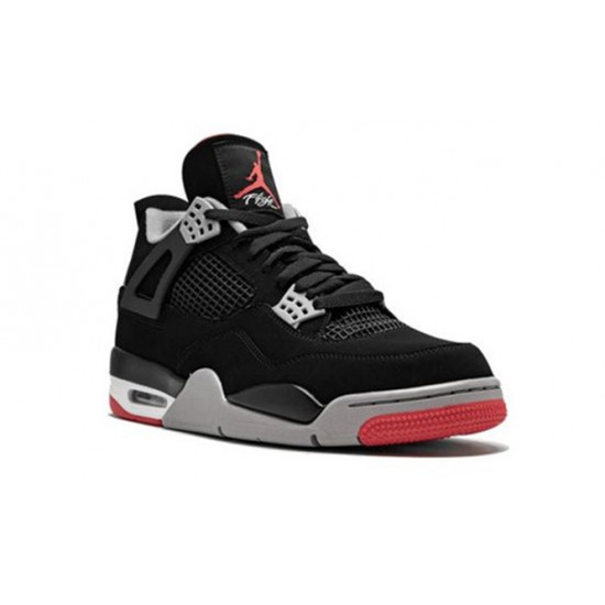 PK Shoes Jordan 4 Bred BLACK/CEMENT  GREY Jordan BLACK 308497 060