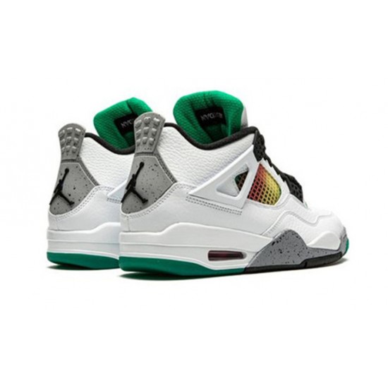 PK Shoes Jordan 4 Rasta &Lucid Green Jordan WHITE AQ9129 100