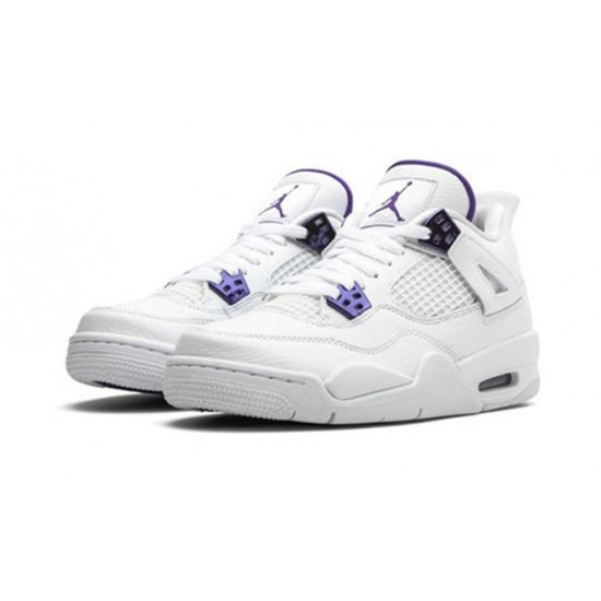 PK Shoes Jordan 4 Retro Metallic Purple WHITE/COURT PURPLE Jordan WHITE 408452 115