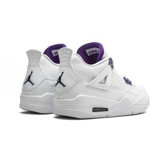 PK Shoes Jordan 4 Retro Metallic Purple WHITE/COURT PURPLE Jordan WHITE 408452 115