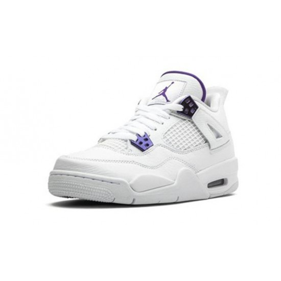 PK Shoes Jordan 4 Retro Metallic Purple WHITE/COURT PURPLE Jordan WHITE 408452 115