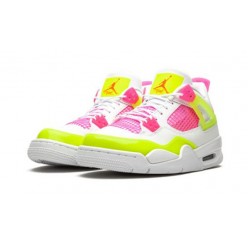 PK Shoes Jordan 4 Retro White Lemon Pink WHITE Jordan WHITE CV7808 100