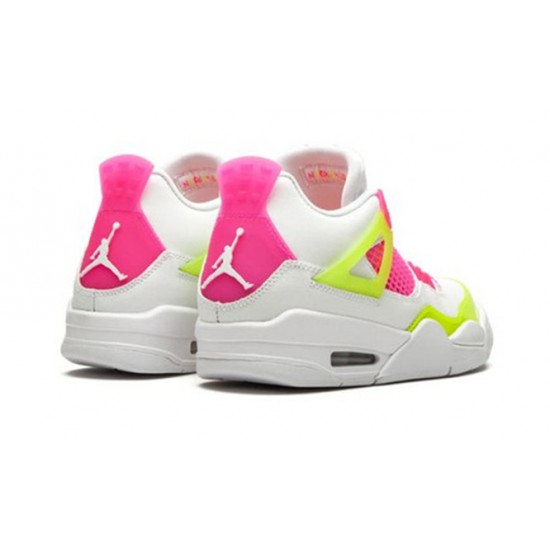 PK Shoes Jordan 4 Retro White Lemon Pink WHITE Jordan WHITE CV7808 100