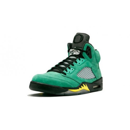 PK Shoes Jordan 5 Retro Oregon Ducks BLACK/YELLOW STRIKE-AP GREEN Jordan BLACK 454803 535