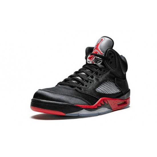 PK Shoes Jordan 5 Satin Bred NOIR/UNIVERSITE ROUGE Jordan NOIR 136027 006