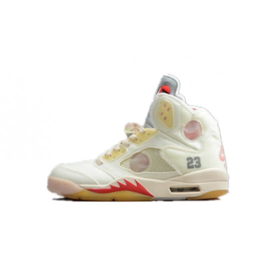 PK Shoes Jordan 5 White Sail/Fire Red-Muslin-Black Jordan Red Black CT8480 100