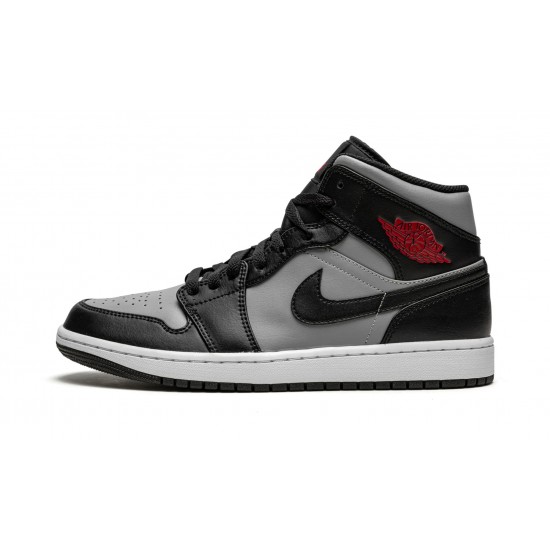 Mens Nike Air Jordan 1 Mid Shadow Red 554724-096 Shoes